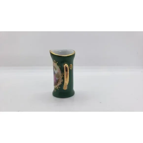 Vintage Limoges Miniature Pitcher Porcelain with 24k Gold Trim Courting Couple - Picture 3 of 10